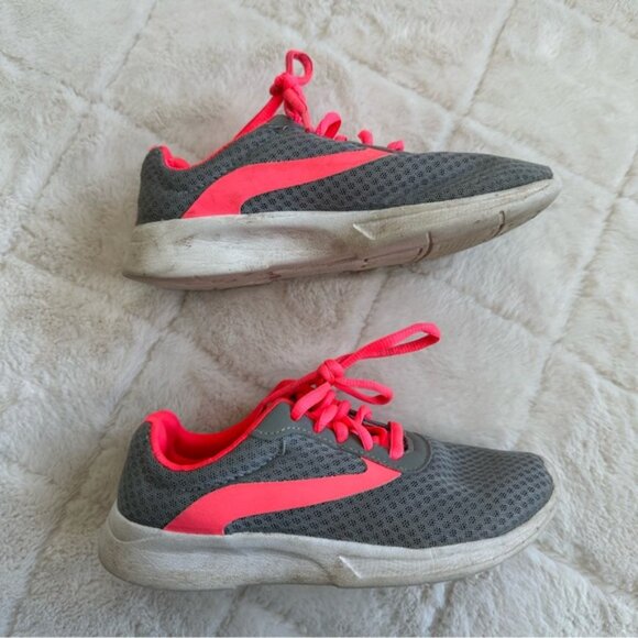 Athletic Works | Coral & Gray Girls Lace-up Mesh Jogger Shoe | Size 2 - Picture 7 of 7